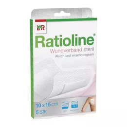 RATIOLINE Haavasidos 15x10 cm steriili, 5 kpl