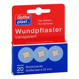 GOTHAPLAST Haavakipsi 2,2 cm läpinäkyvä, 20 kpl
