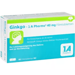 Ginkgo 1A Pharma 40 mg kalvopäällysteiset tabletit, 60 kpl