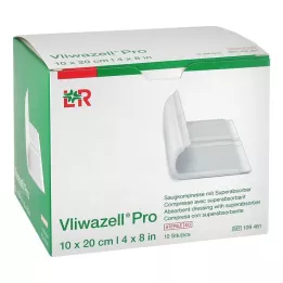VLIWAZELL Pro superabsorbenttipakkaus steriili 10x20 cm, 10 kpl