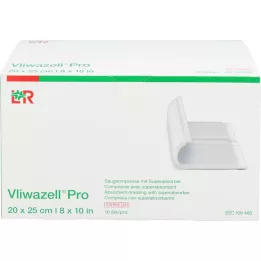 VLIWAZELL Pro superabsorbenttipakkaus steriili 20x25 cm, 10 kpl