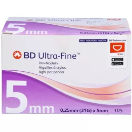 BD ULTRA-FINE Kynäneulat 5 mm 31 G 0,25 mm, 105 kpl