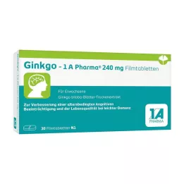 GINKGO-1A Pharma 240 mg kalvopäällysteiset tabletit, 30 kpl