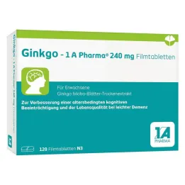 Ginkgo – 1 A Pharma® 240 mg kalvopäällysteinen tabletti, 120 kpl