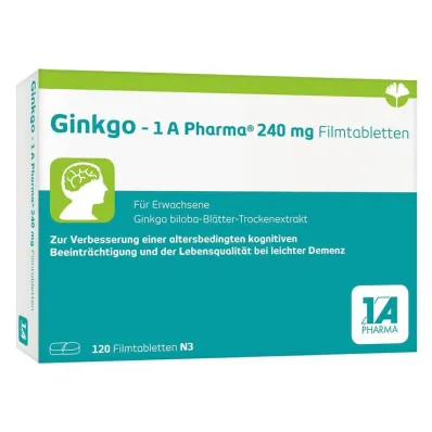 Ginkgo – 1 A Pharma® 240 mg kalvopäällysteinen tabletti, 120 kpl