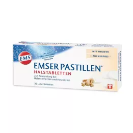 EMSER Pastilles kurkkutabletit inkiväärillä, sokerittomat, 30 kpl