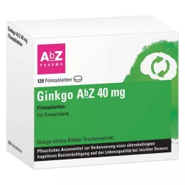 GINKGO AbZ 40 mg kalvopäällysteiset tabletit, 120 kpl