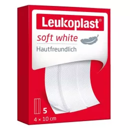 LEUKOPLAST pehmeä valkoinen kipsi 4x10 cm, 5 kpl