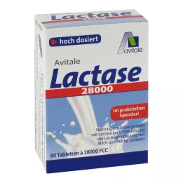 LACTASE 28 000 FCC tablettia annostelijassa, 80 kpl