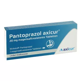 PANTOPRAZOL axicur 20 mg enterotabletit, 7 kpl