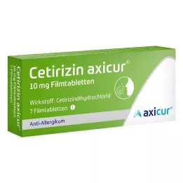 CETIRIZIN axicur 10 mg kalvopäällysteiset tabletit, 7 kpl