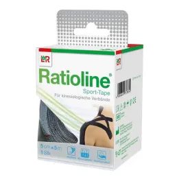 Ratioline urheiluteippi 5 cmx5 m musta, 1 kpl