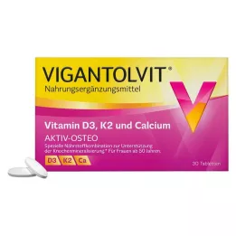 VIGANTOLVIT D3-vitamiini K2 Kalsiumkalvopäällysteiset tabletit, 30 kpl