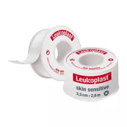 LEUKOPLAST Skin Sensitive 2,5 cm x 2,6 m suojasiteellä, 1 kpl