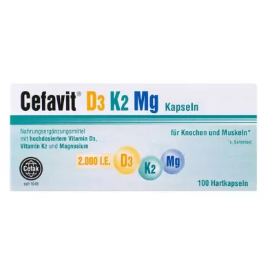 CEFAVIT D3 K2 Mg 2 000 IU kovat kapselit, 100 kpl CEFAVIT D3 K2 Mg 2 000 IU kovat kapselit, 100 kpl