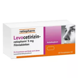 LEVOCETIRIZIN-ratiopharm 5 mg kalvopäällysteiset tabletit, 50 kpl
