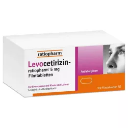 LEVOCETIRIZIN-ratiopharm 5 mg kalvopäällysteiset tabletit, 100 kpl