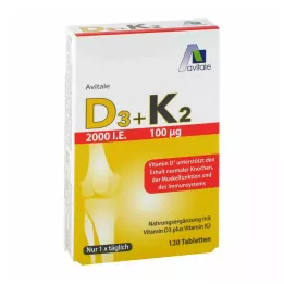 D3+K2-vitamiini 2000 IU, 120 kpl