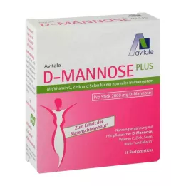 D-MANNOSE PLUS 2000 mg Vitamiineja ja kivennäisaineita sisältävät tikut, 15X2,47 g