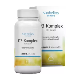 SANHELIOS D3-vitamiini aurinkovitamiinikompleksi K2:lla, 80 kpl