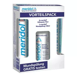 MERIDOL Hammastahna Value Pack + 100 ml hoitoaine, 2x75 ml