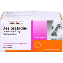 Desloratadin-ratiopharm 5 mg kalvopäällystetyt tabletit, 100 kpl