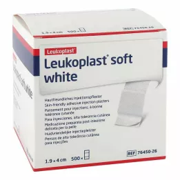 LEUKOPLAST pehmeät valkoiset injektiopaikat, 19x40 mm, 500 kpl