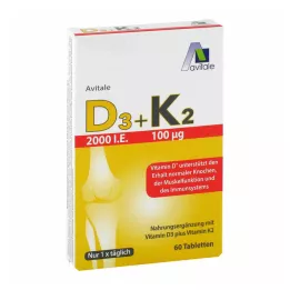 D3+K2-vitamiini 2000 IU, 60 kpl