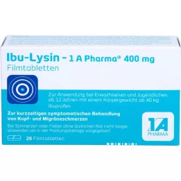 IBU-LYSIN 1A Pharma 400 mg kalvopäällysteiset tabletit, 20 kpl
