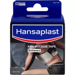HANSAPLAST Sport Kinesiology Teippi 5 cm x 5 m musta, 1 kpl
