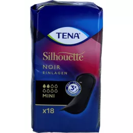 TENA SILHOUETTE Insols Mini Noir, 18 kpl