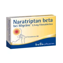 NARATRIPTAN beeta migreeniin 2,5 mg kalvopäällysteiset tabletit, 2 kpl