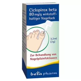 CICLOPIROX beeta 80 mg/g vaikuttavaa ainetta sisältävä kynsilakka, 3,3 ml