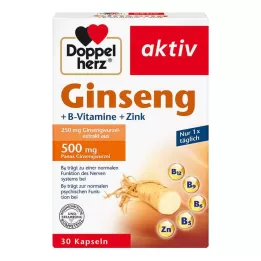 DOPPELHERZ Ginseng 250+B-vitamiini+sinkkikapselit, 30 kpl