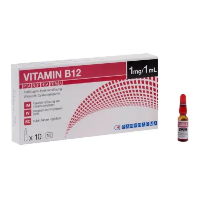 B12-vitamiini Panpharma 1000 µg/ml injektioneste, liuos, 10X1 ml