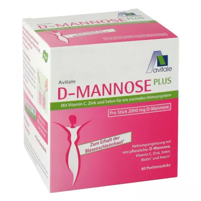 D-MANNOSE PLUS 2000 mg Vitamiineja ja kivennäisaineita sisältävät tikut, 60X2,47 g D-MANNOSE PLUS 2000 mg Vitamiineja ja kivennäisaineita sisältävät tikut, 60X2,47 g