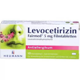 LEVOCETIRIZIN Fairmed 5 mg kalvopäällysteiset tabletit, 10 kpl