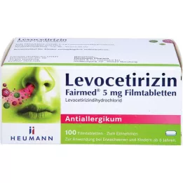 LEVOCETIRIZIN reilut 5 mg kalvopäällystetyt tabletit, 100 kpl