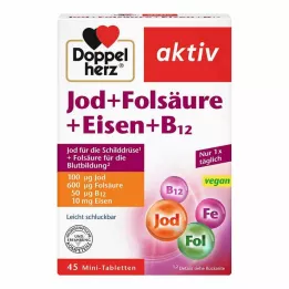 DOPPELHERZ Jodi+Foolihappo+Rauta+B12 Tabletit, 45 kpl