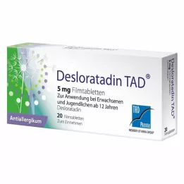 DESLORATADIN TAD 5 mg kalvopäällysteiset tabletit, 20 kpl