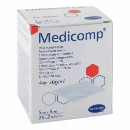 MEDICOMP Kuitukangas steriili 5x5 cm 4-kerroksinen, 25X2 kpl