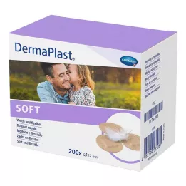 DERMAPLAST SOFT Täpläkipsi pyöreä 22 mm, 200 kpl