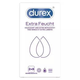 DUREX ylimääräinen kostea kondomin kaksinkertainen pakkaus, 2x8 kpl