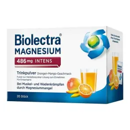 Biolectra Magnesium 486 mg intensiivinen juomajauhe Ora-Man., 20 kpl