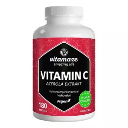 VITAMIN C 160 mg Acerola-uutetta puhdasta vegaanista kapselia, 180 kpl