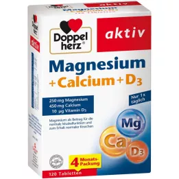 DOPPELHERZ Magnesium+kalsium+D3 -tabletit, 120 kpl