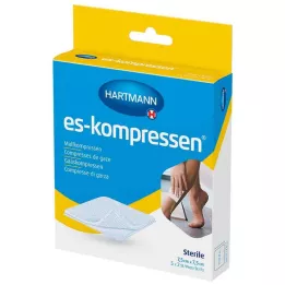ES-KOMPRESSEN steriili 7,5x7,5 cm 8-kerroksinen 17-lankainen, 5X2 kpl