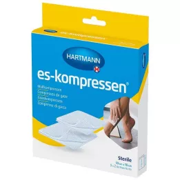 ES-KOMPRESSEN steriili 10x10 cm 8-kerroksinen 17-kerroksinen, 5x2 kpl