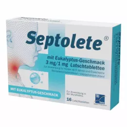 SEPTOLETE eukalyptusmakulla 3mg/1mg Lut.-T., 16 kpl