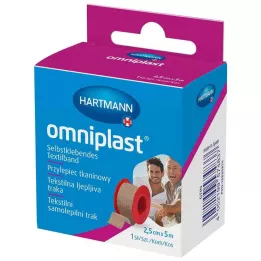OMNIPLAST Kiinnityskipsi tekstiililanka 2,5 cm x 5 m OTC, 1 kpl